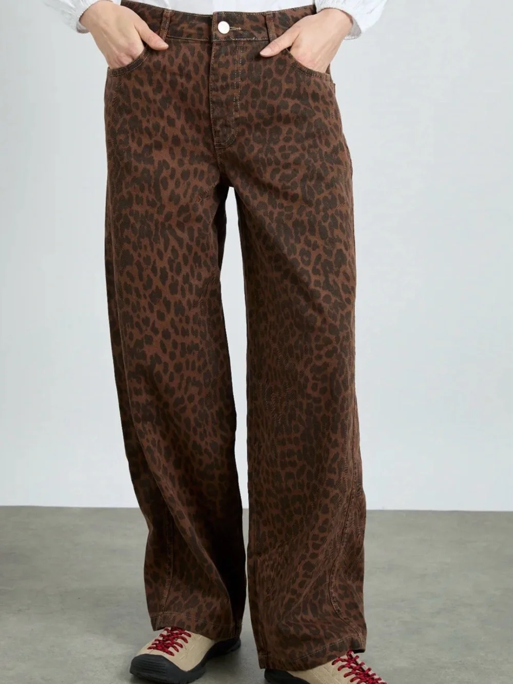 Damson Madder Dion Jean in Brown Leopard - Picture 1 of 3
